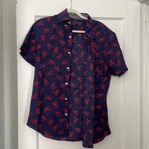 Jcrew short sleeve button down M lobster